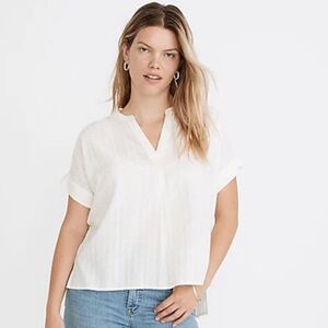 Madewell Lakeline Popover Shirt in Clip-Stripe xl